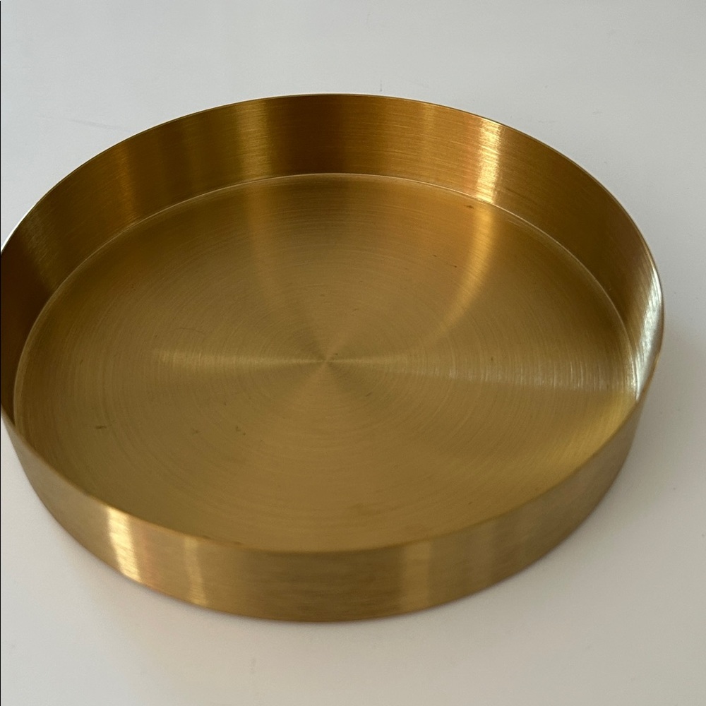 Brushed Gold-tone Metal Trinket Dish